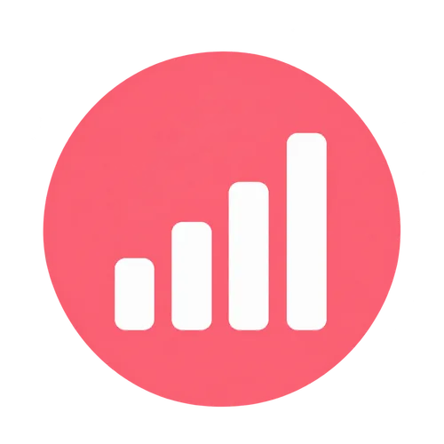 Flat line graph analytics icon