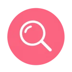 Flat magnifying glass search icon